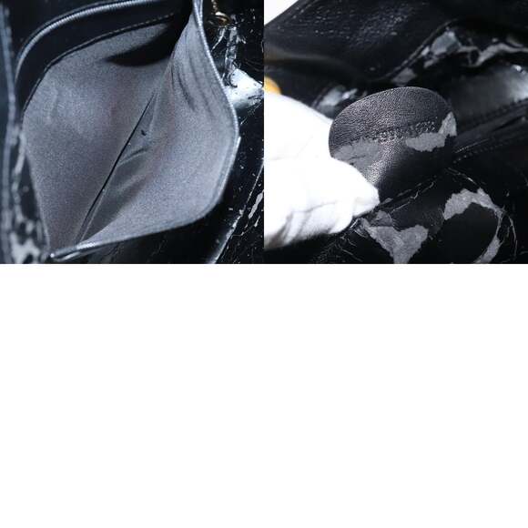 GUCCI Bamboo Hand Bag Leather Black Gold 001 1998 001 1998 - Picture 12 of 12